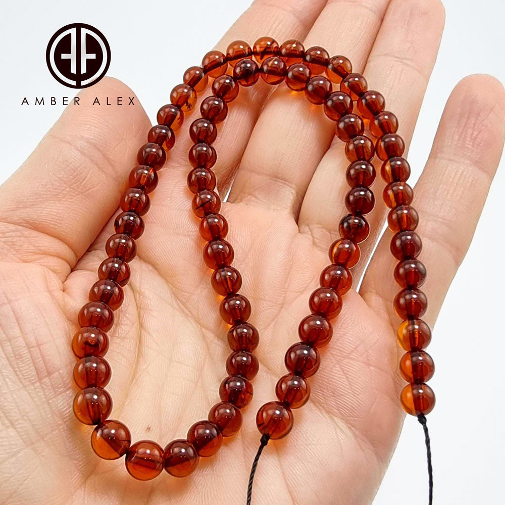 Cognac Amber Round Beads