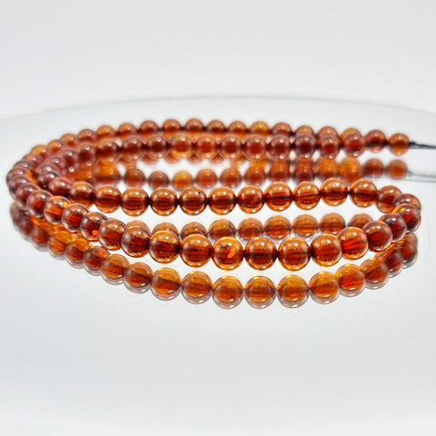 Cognac Amber Round Beads