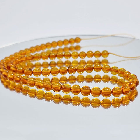 Light Cognac Amber Round Beads