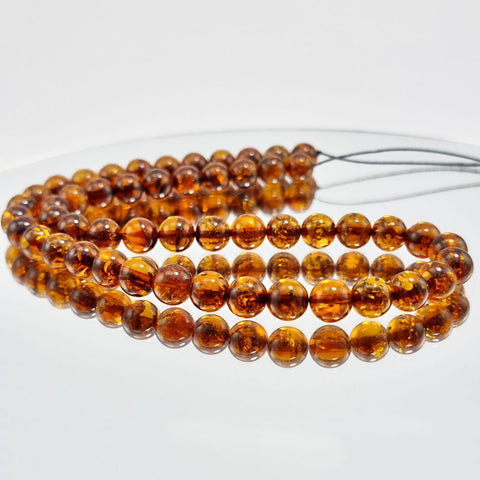 Cognac Amber Round Beads