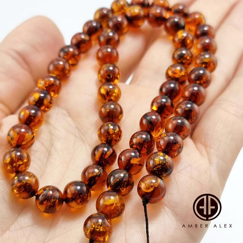 Cognac Amber Round Beads