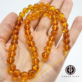 Light Cognac Amber Round Beads