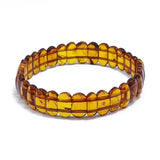 Multi-Color Amber Oval Beads Stretch Bracelet
