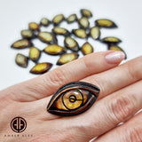Gradient Amber Carved Eyes Cabochons