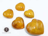 Antique Amber Heart Shape Cabochons