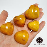 Antique Amber Heart Shape Cabochons