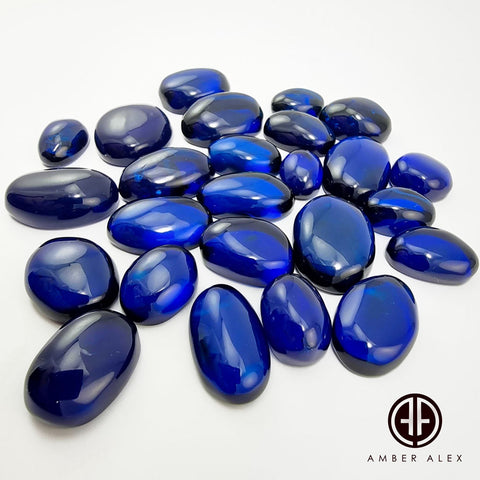 Blue Amber Free Shape Cabochons