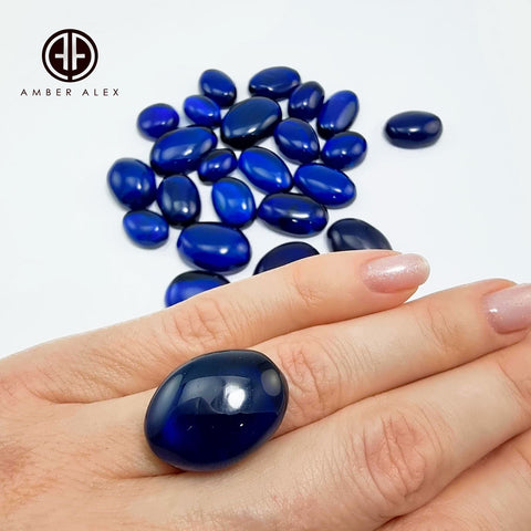 Blue Amber Free Shape Cabochons