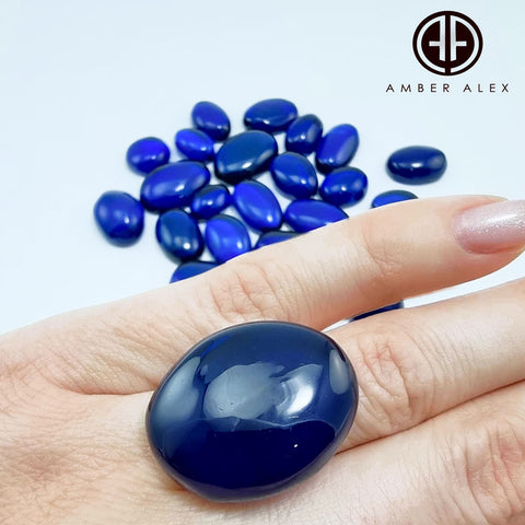 Blue Amber Free Shape Cabochons