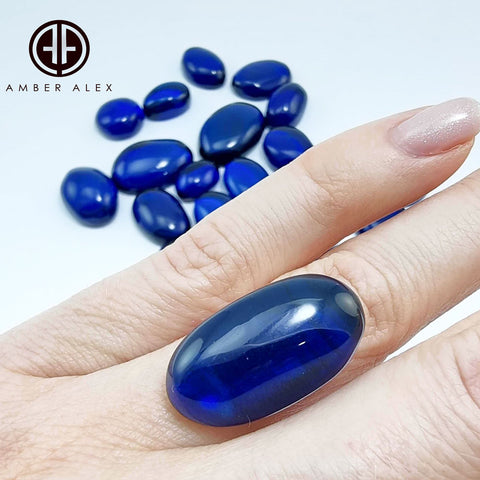 Blue Amber Free Shape Cabochons