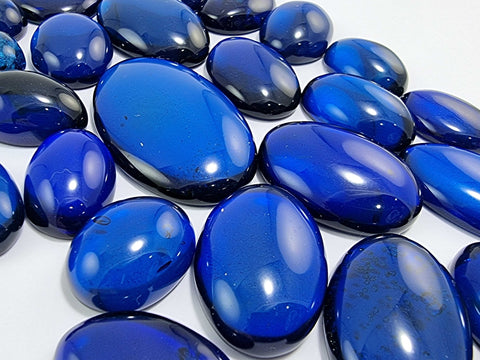 Blue Amber Free Shape Cabochons