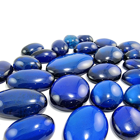 Blue Amber Free Shape Cabochons