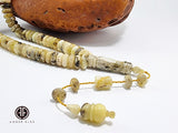 Yellow With Fossil Amber Tablet Shape 12x5 mm Islamic Prayer
