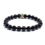 Cherry Amber Faceted Round Beads Stretch Bracelet