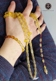 Transparent Amber Barrel Shape 7 mm Islamic Prayer Beads