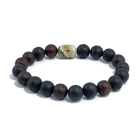 Cherry Amber Round Beads Stretch Bracelet