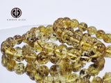 Fossil Amber Round Beads Stretch Bracelet