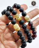 Cherry Amber Round Beads Stretch Bracelet