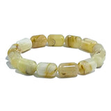 Milky Amber Barrel Beads Stretch Bracelet