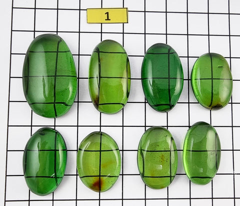 Green Amber Handmade Free Shape Cabochons