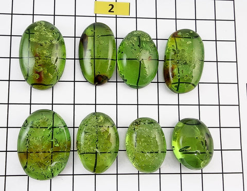 Green Amber Handmade Free Shape Cabochons