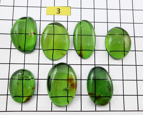 Green Amber Handmade Free Shape Cabochons