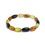 Multi-Color Amber Faceted Small Nugget Stretch Bracelet