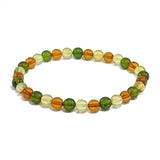 Multi-Color Amber Round Beads Stretch Bracelet
