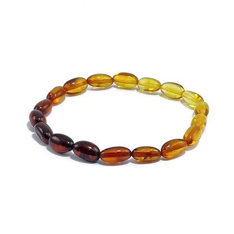 Gradient Color Amber Small Nugget Stretch Bracelet