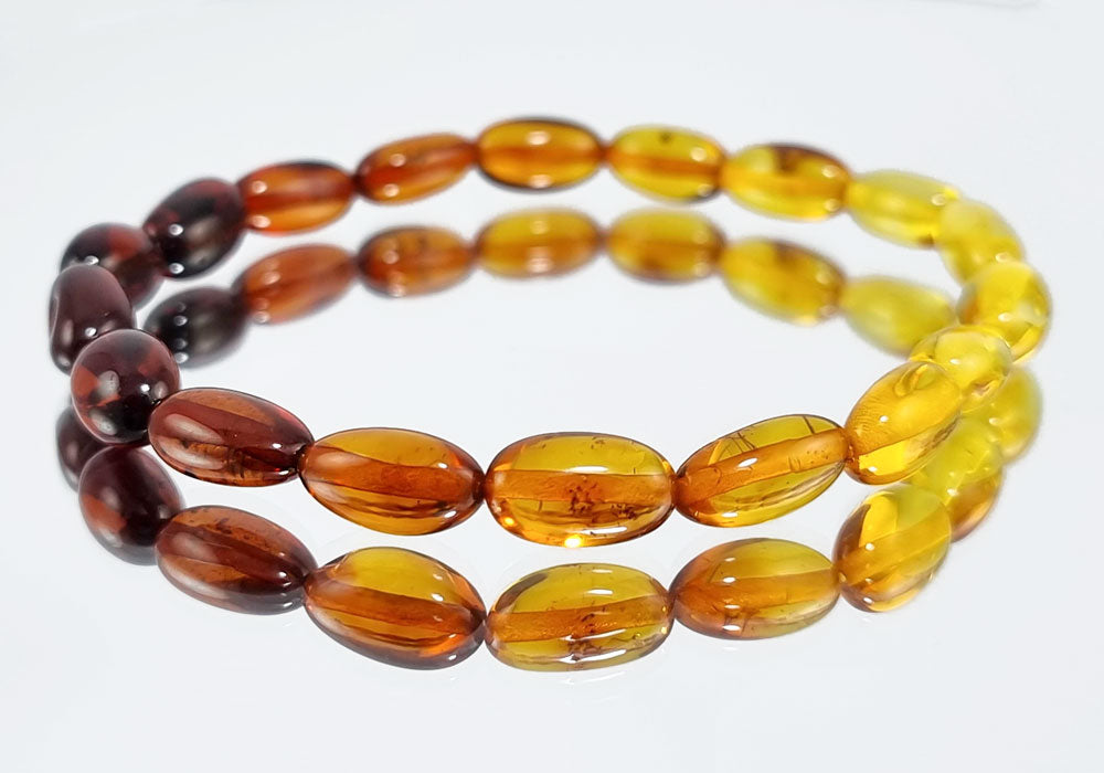 Gradient Color Amber Small Nugget Stretch Bracelet