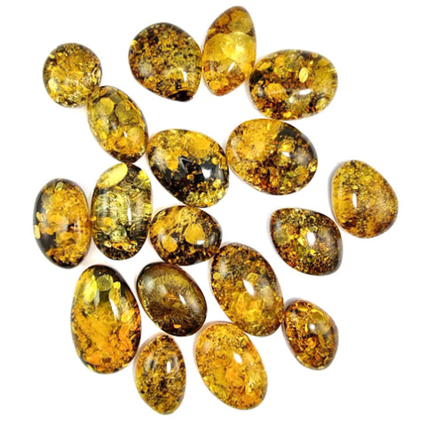 "Earth Stone" Green Amber Free Shape Cabochons