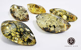 "Earth Stone" Green Amber  Marquise Shape Cabochons