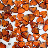 Cognac Amber Calibrated Heart Shape Cabochons