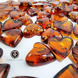 Cognac Amber Calibrated Heart Shape Cabochons