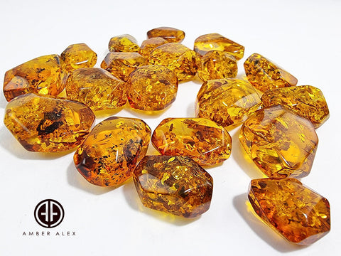 Cognac Amber Crystal Cut Shape Stone