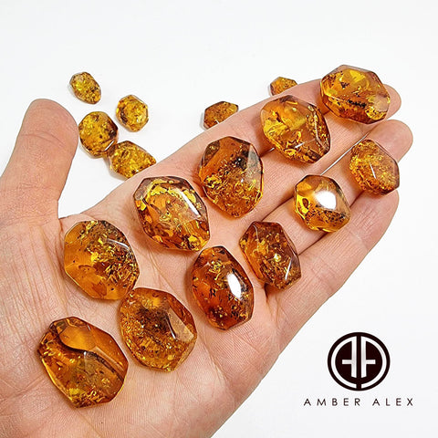 Cognac Amber Crystal Cut Shape Stone