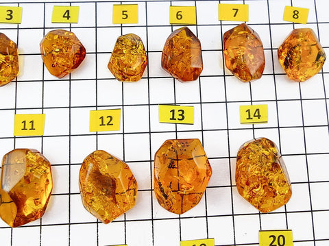 Cognac Amber Crystal Cut Shape Stone