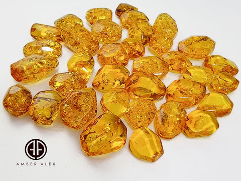 Cognac Amber Crystal Cut Shape Stone