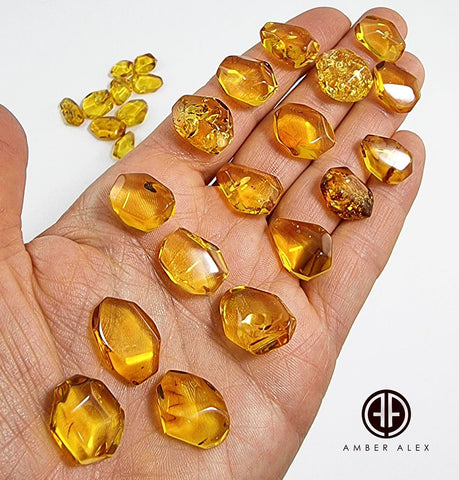 Cognac Amber Crystal Cut Stone