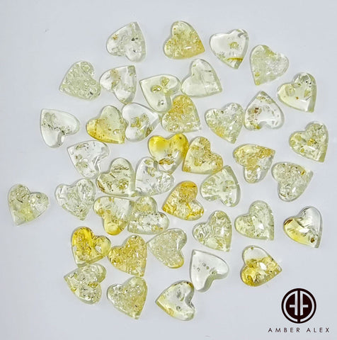 Lemon Amber Calibrated Heart Shape Cabochons