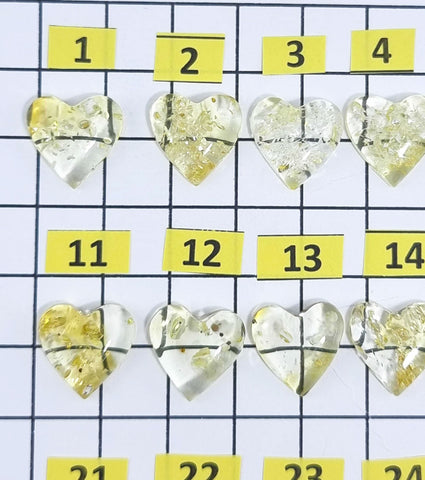 Lemon Amber Calibrated Heart Shape Cabochons