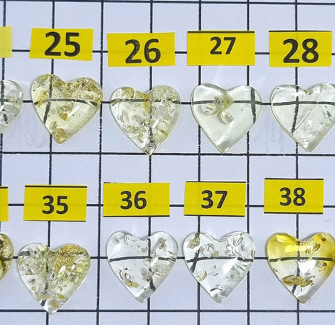 Lemon Amber Calibrated Heart Shape Cabochons