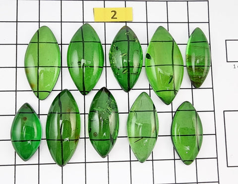 Green Amber Handmade Marquise Shape Cabochons