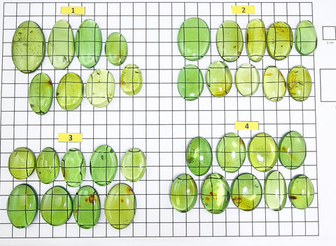 Green Amber Handmade Free Shape Cabochons