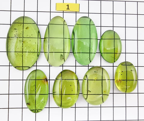 Green Amber Handmade Free Shape Cabochons