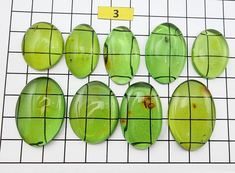 Green Amber Handmade Free Shape Cabochons