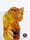 Cognac Amber Carved Bear Figurine