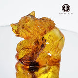 Cognac Amber Carved Bear Figurine