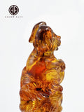 Cognac Amber Carved Dog Figurine