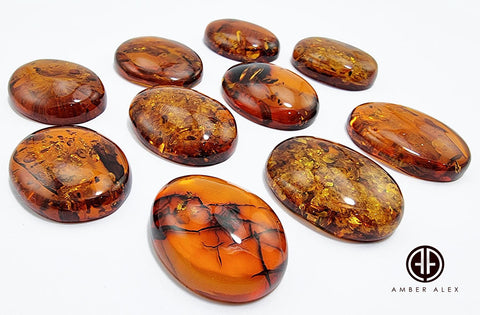 Cognac Amber Free Shape Cabochons